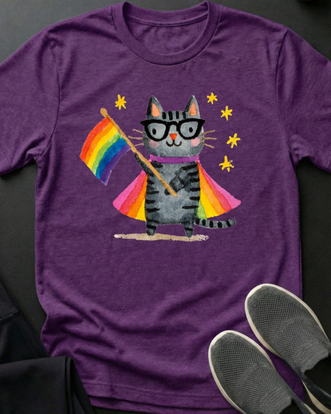 Rainbow Flag Cat Tee