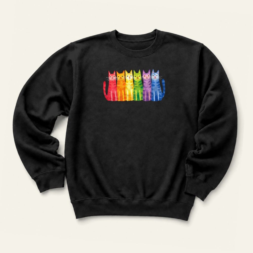 Rainbow Kitties Sweatshirt in Black
