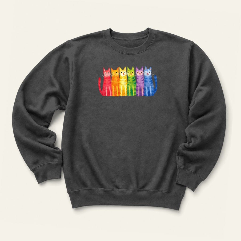 Rainbow Kitties Sweatshirt in Dark Heather
