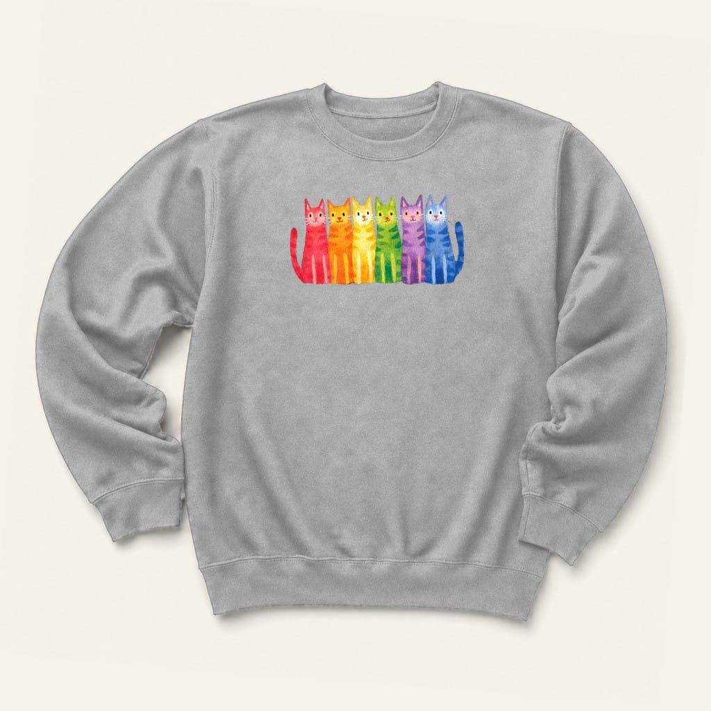 Rainbow Kitties Sweatshirt in Sport Grey