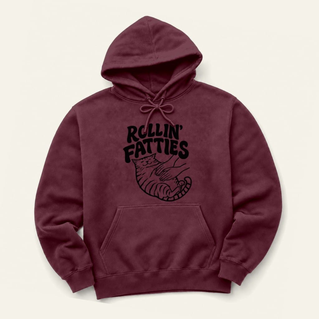 Rollin' Fatties Hoodie in Maroon