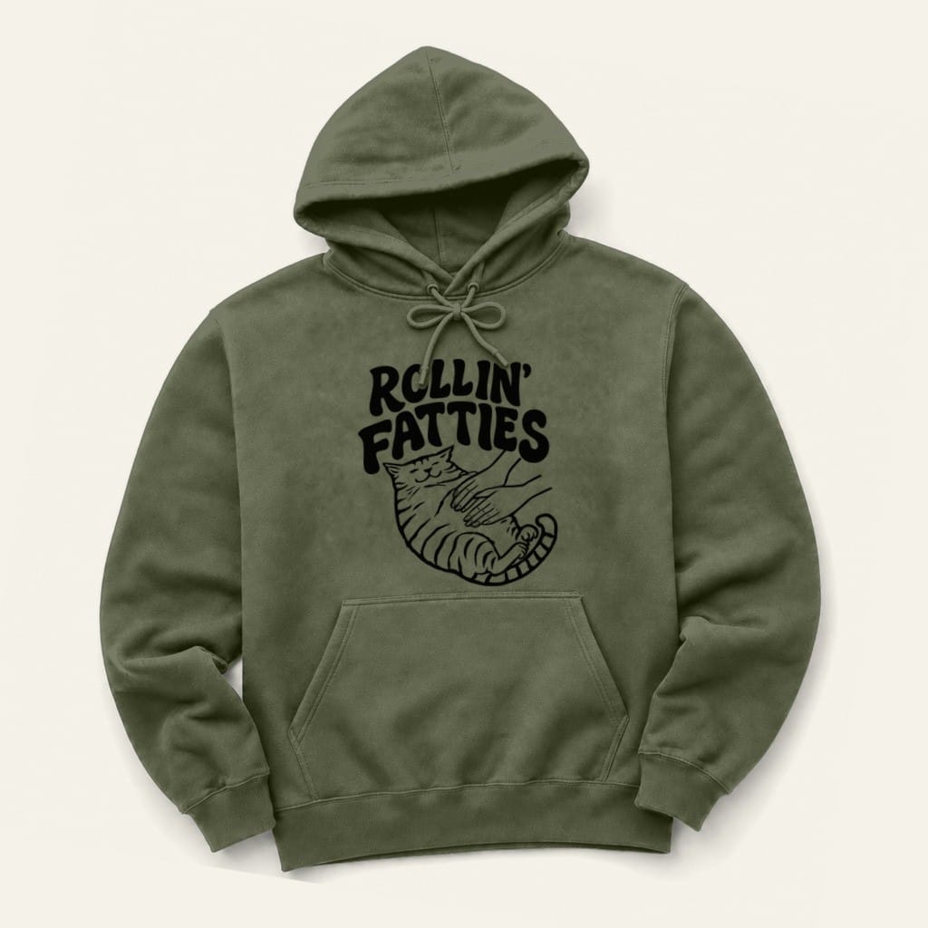 Rollin' Fatties Hoodie in Military Green