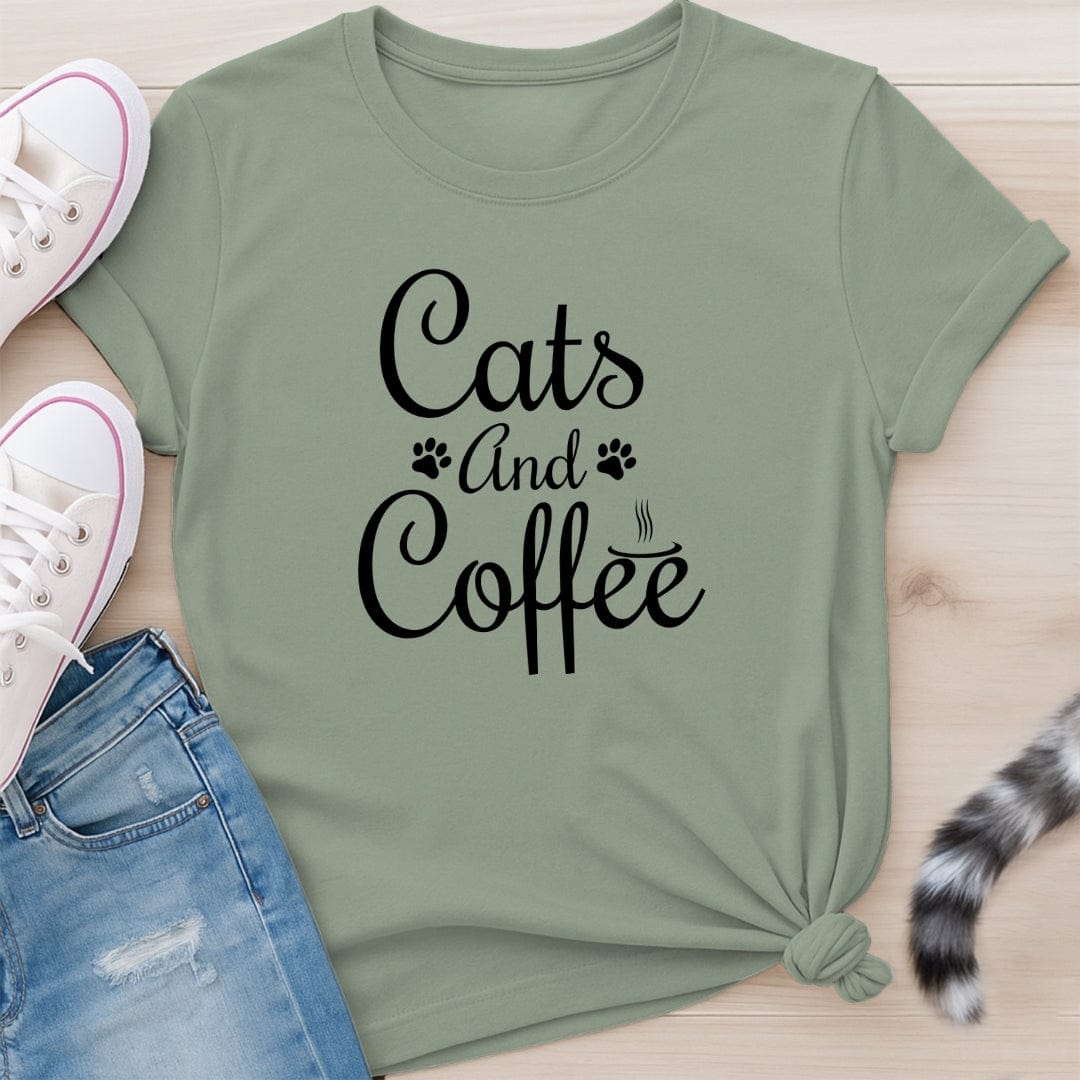 CATS AND COFFEE T-SHIRT
