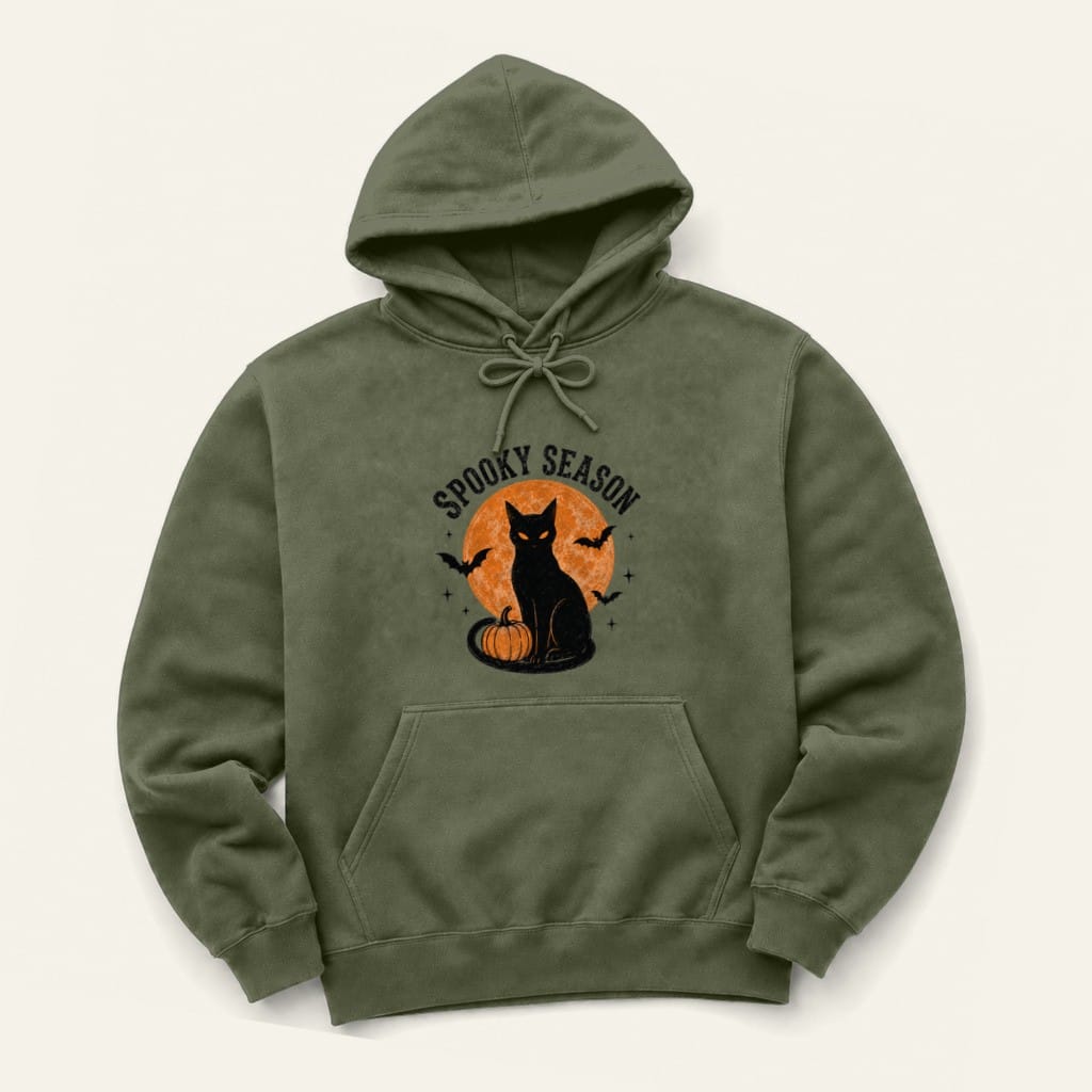 Spooky Season Hoodie in Military Green