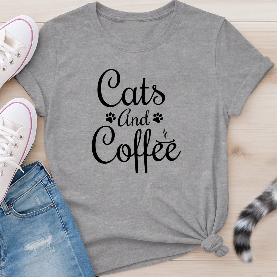 CATS AND COFFEE T-SHIRT