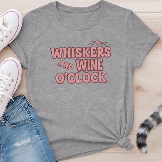 WHISKERS AND WINE T-SHIRT
