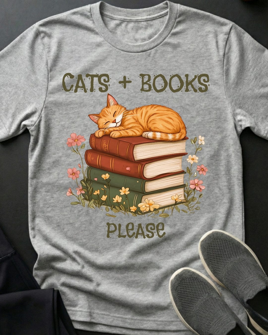 Cats & Books Tee