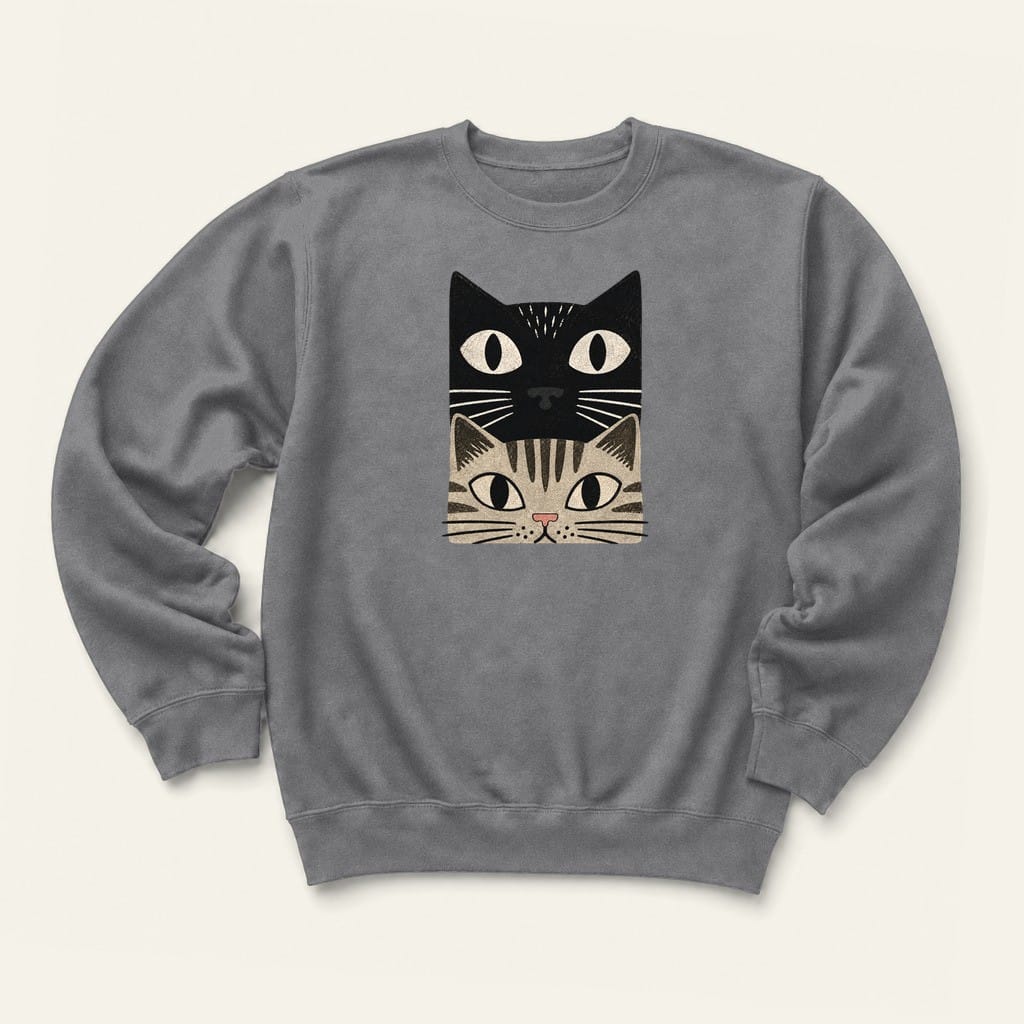Tabby Cat Stack Sweatshirt in Graphite Heather
