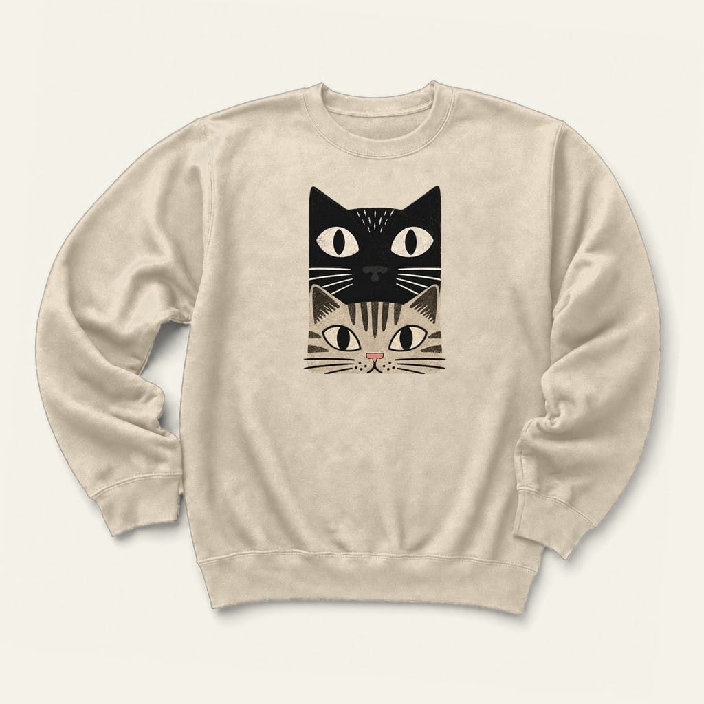 Tabby Cat Stack Sweatshirt in Sand