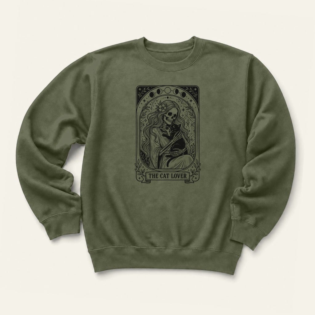 The Cat Lover Sweatshirt in Military Green