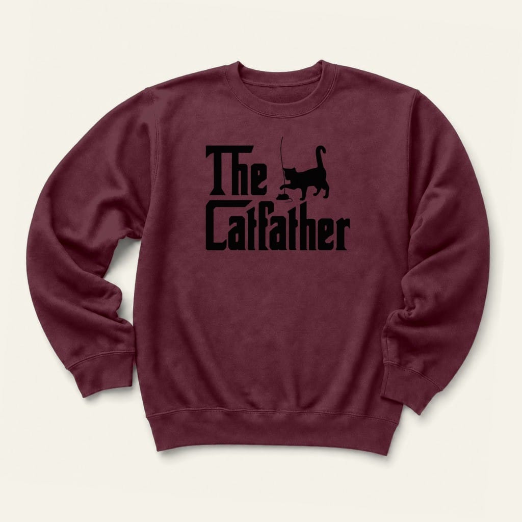 The Catfather Sweatshirt in Maroon