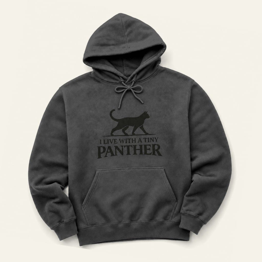 Tiny Panther Hoodie in Dark Heather