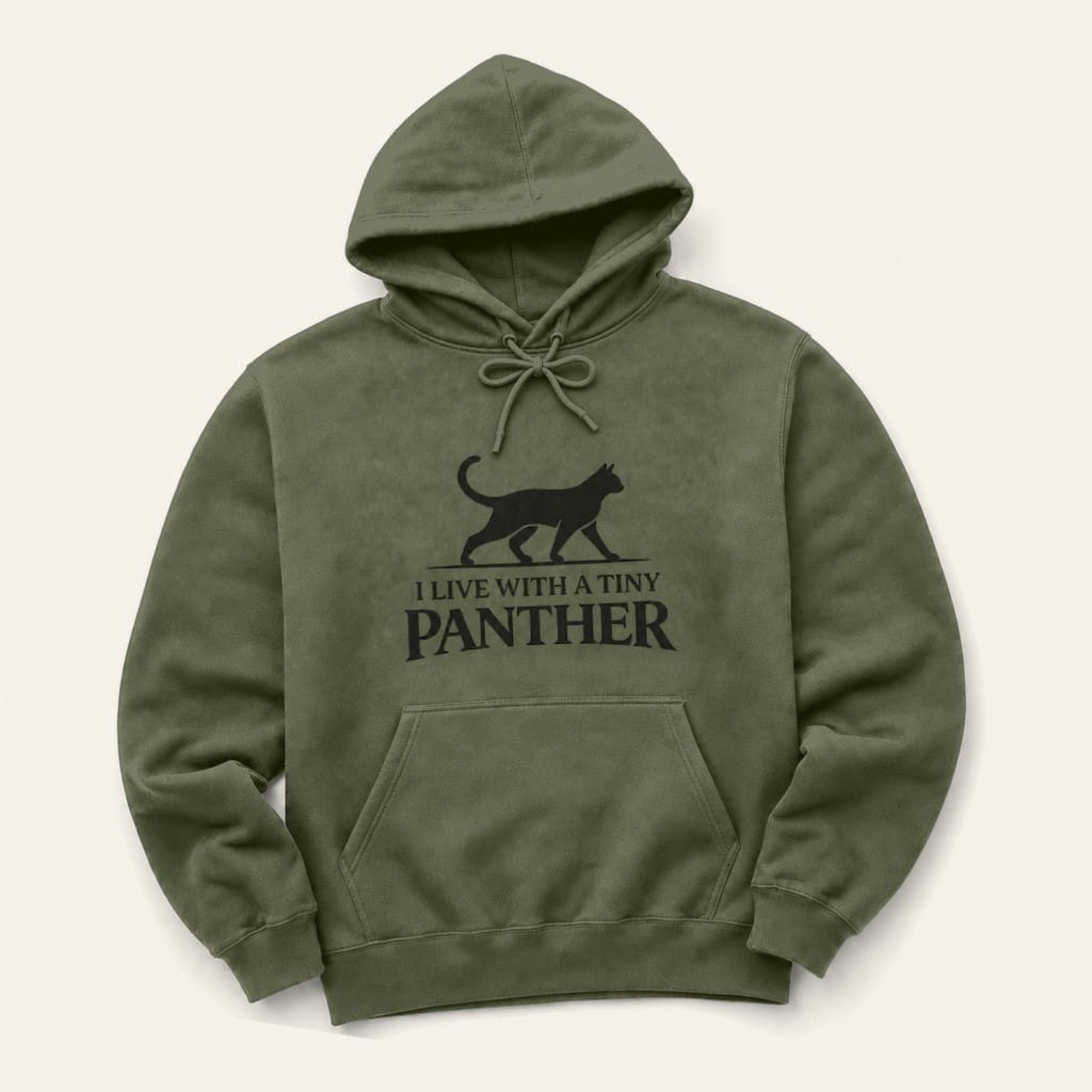 Tiny Panther Hoodie in Military Green