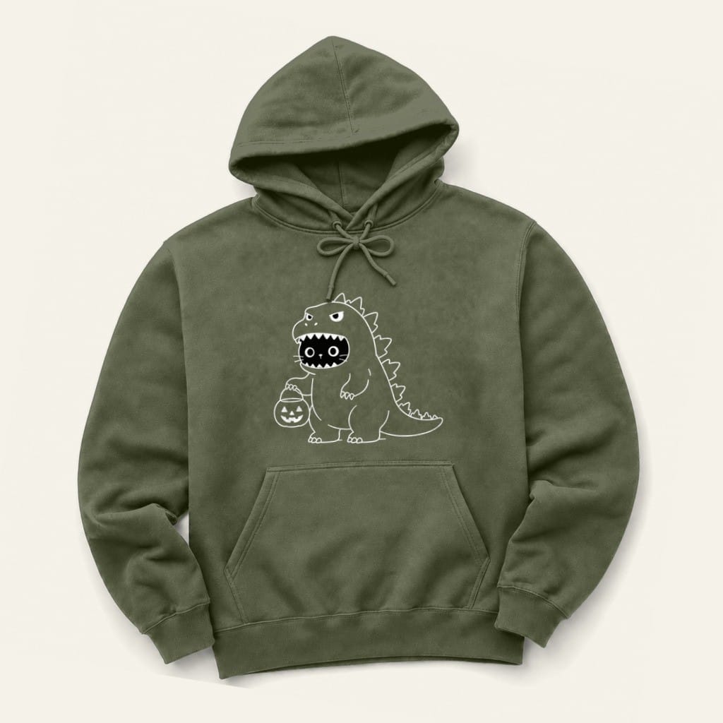 Trick or Treat Hoodie in Military Green