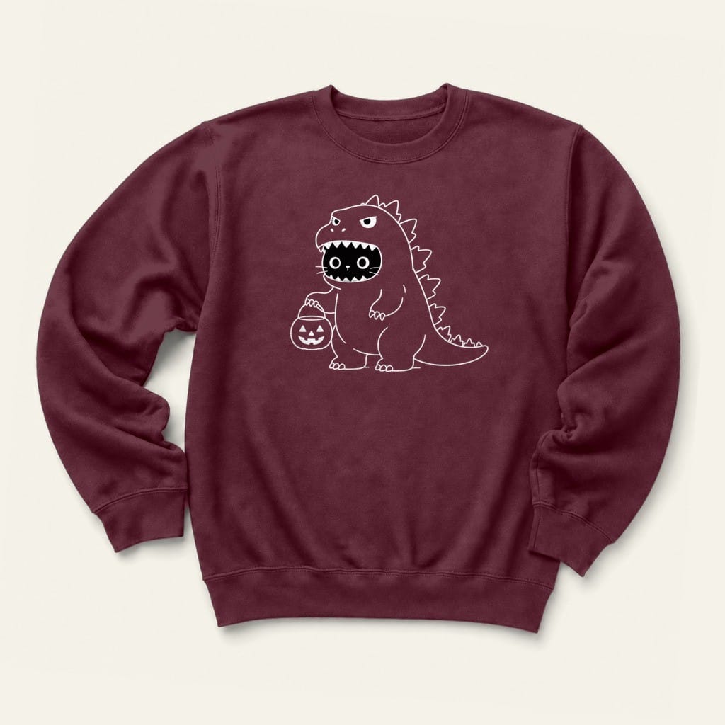 Trick or Treat Sweatshirt in Maroon