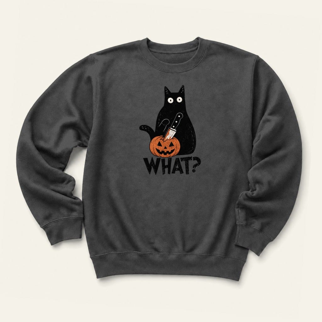 What? Pumpkin Sweatshirt in Dark Heather