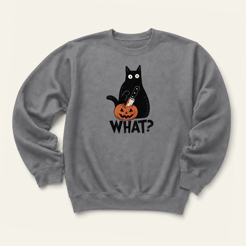What? Pumpkin Sweatshirt in Graphite Heather