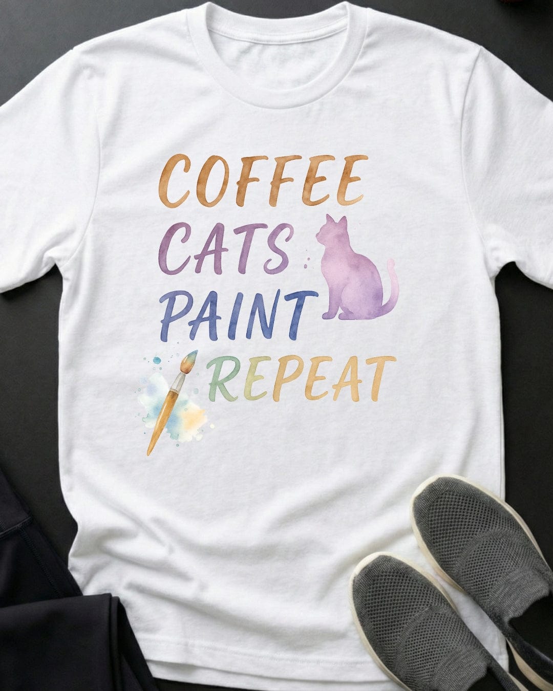Coffee Cats Paint Tee