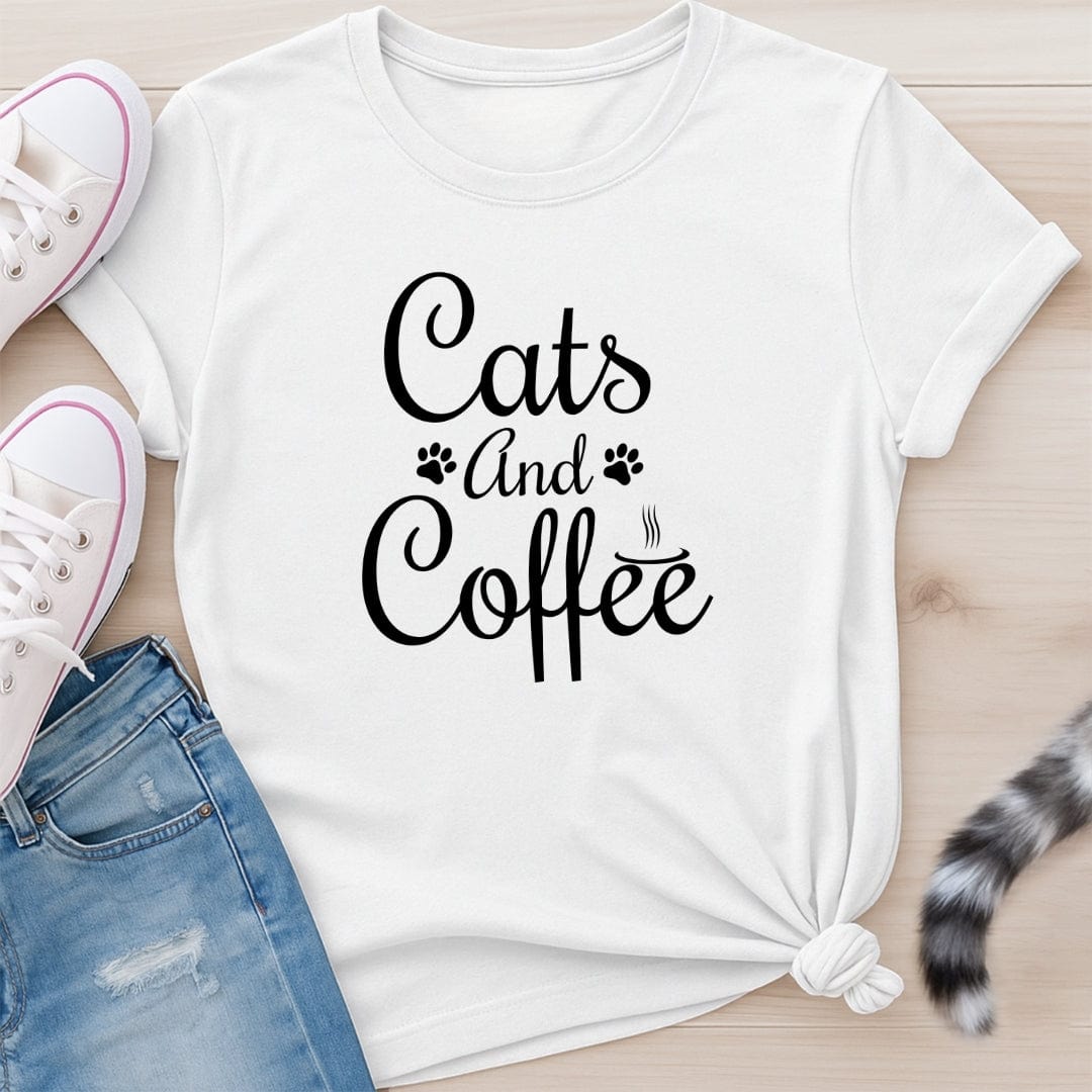 CATS AND COFFEE T-SHIRT