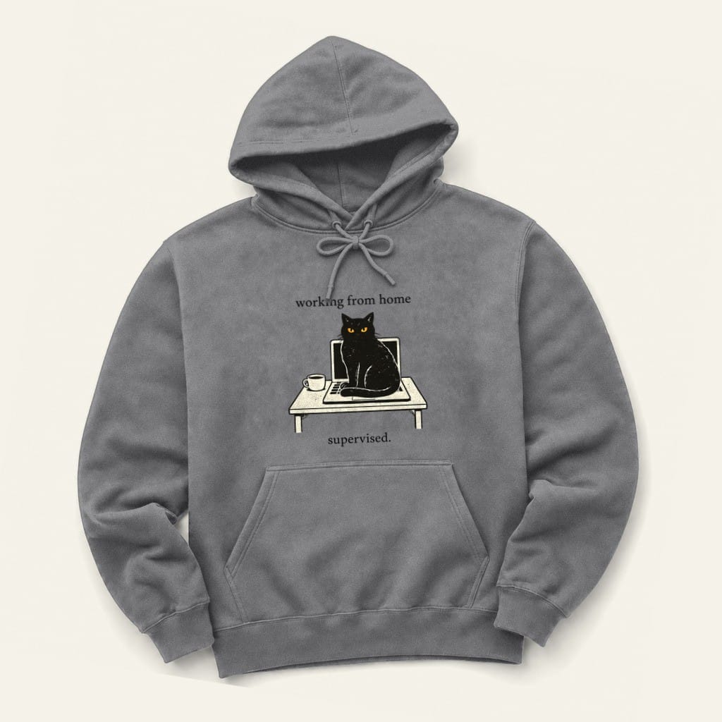 Working From Home Hoodie in Graphite Heather