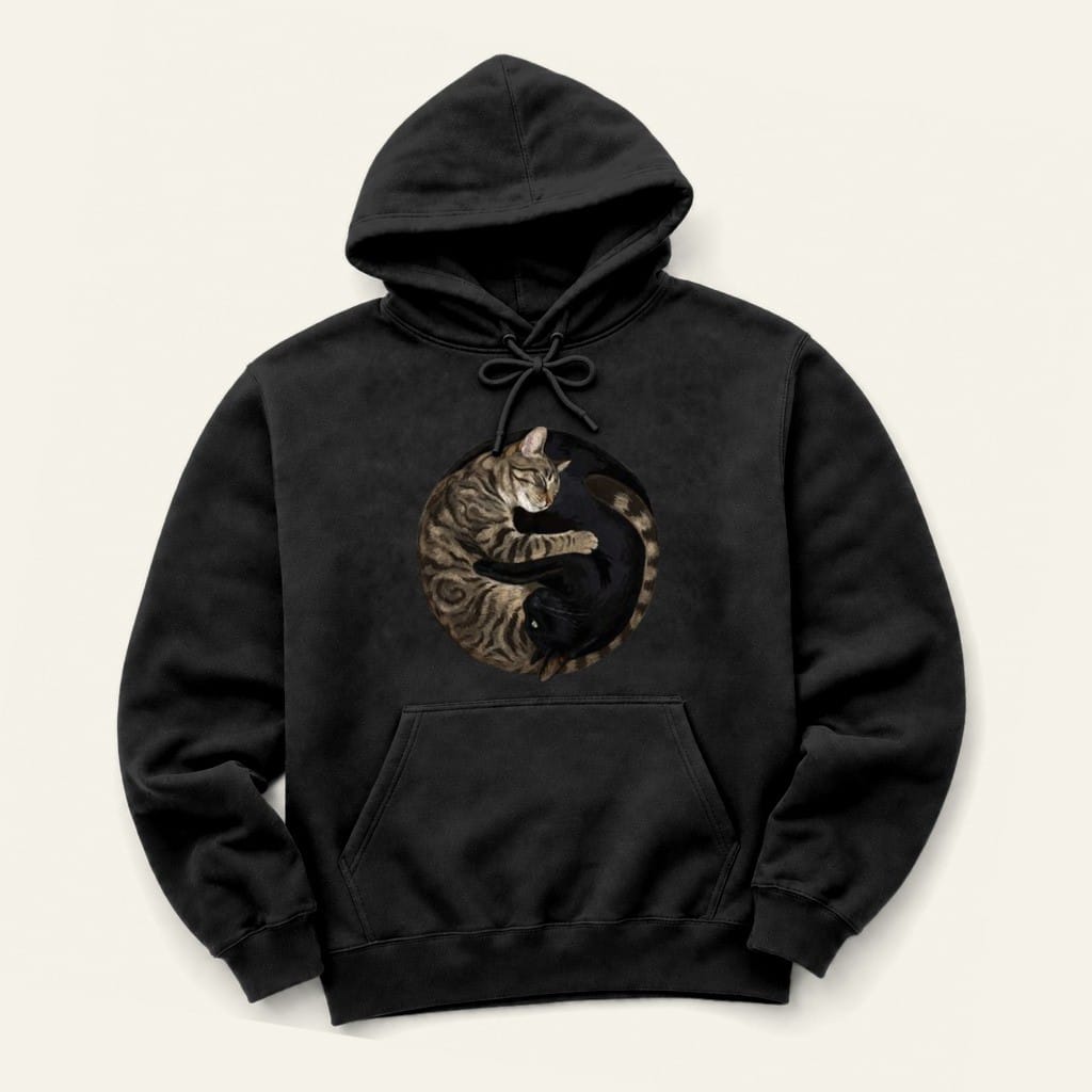 Yin Yang Hoodie in Black