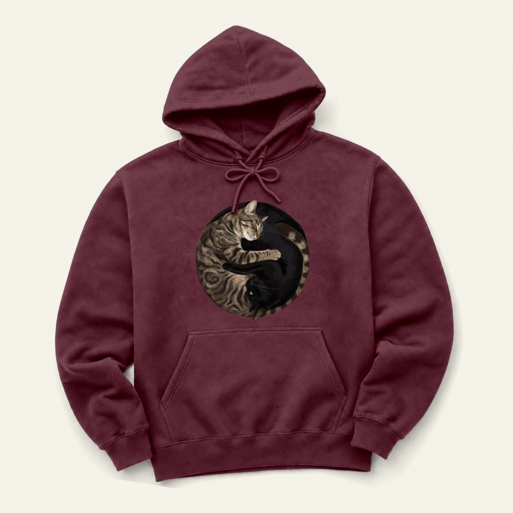Yin Yang Hoodie in Maroon