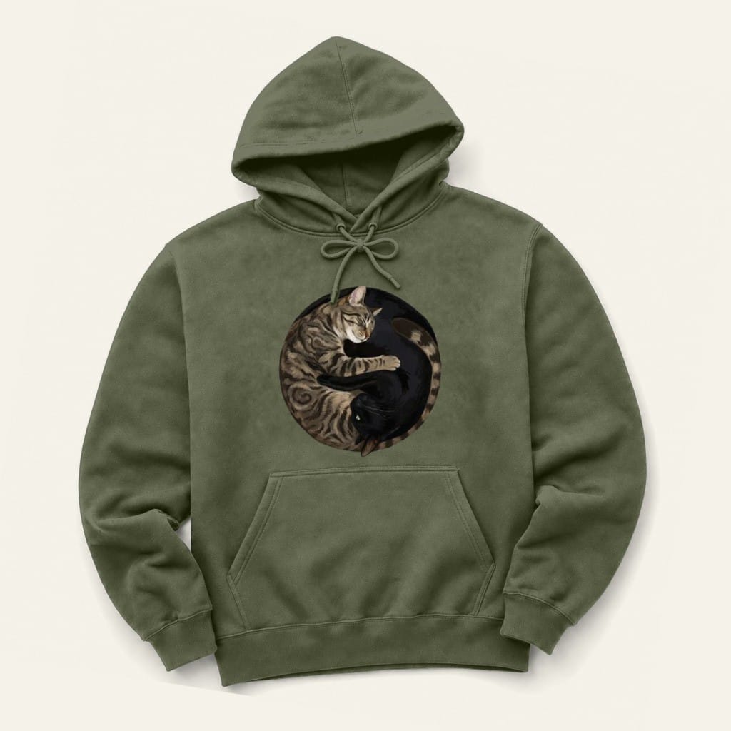 Yin Yang Hoodie in Military Green