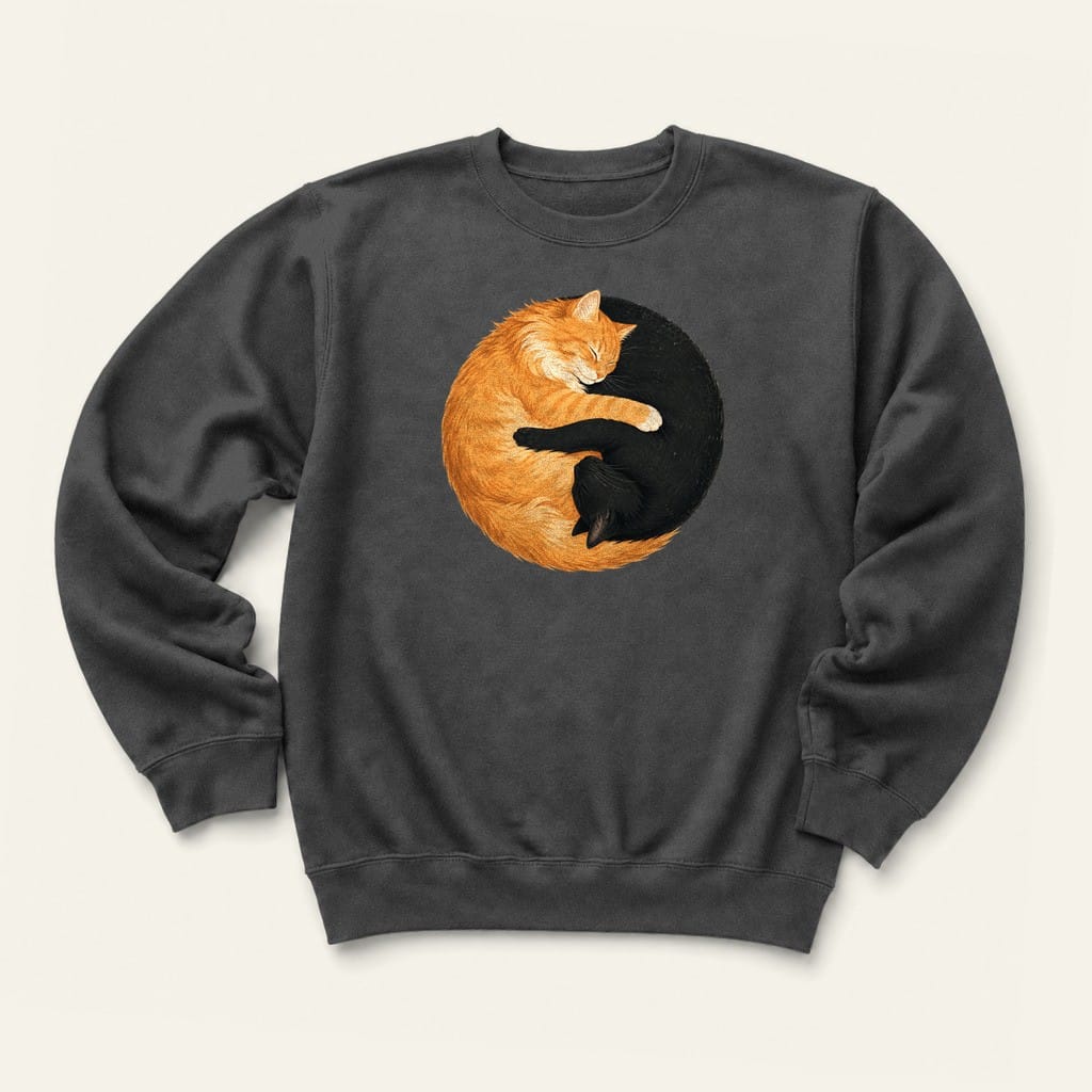 Yin Yang Orange Sweatshirt in Dark Heather