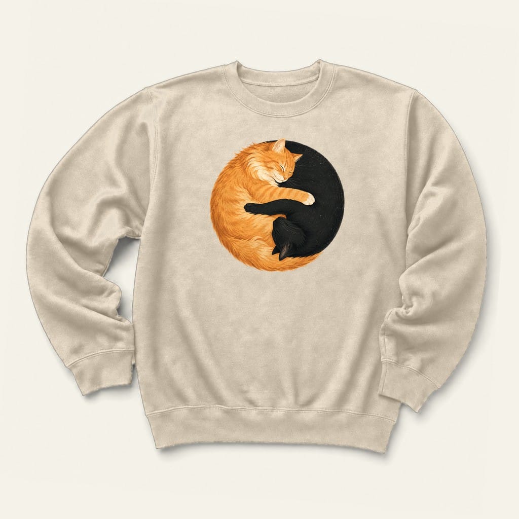 Yin Yang Orange Sweatshirt in Sand