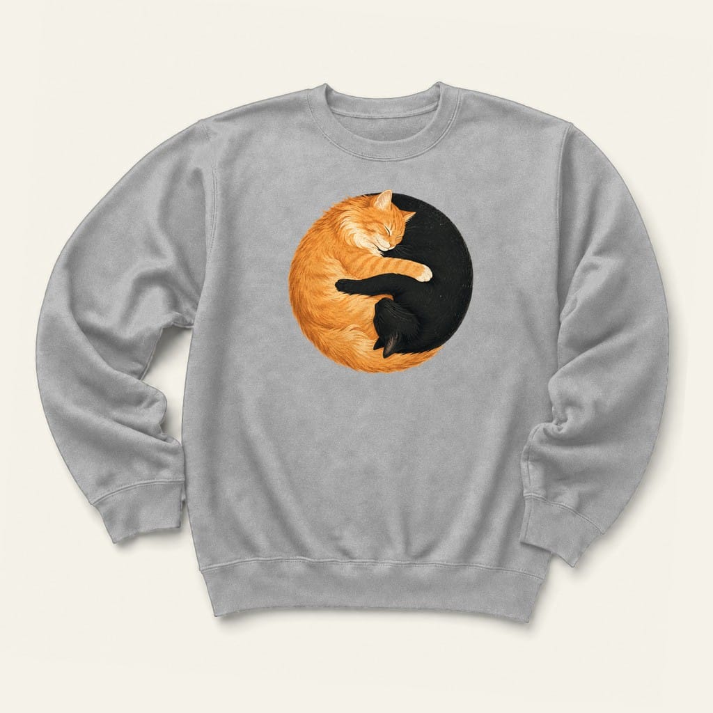 Yin Yang Orange Sweatshirt in Sport Grey
