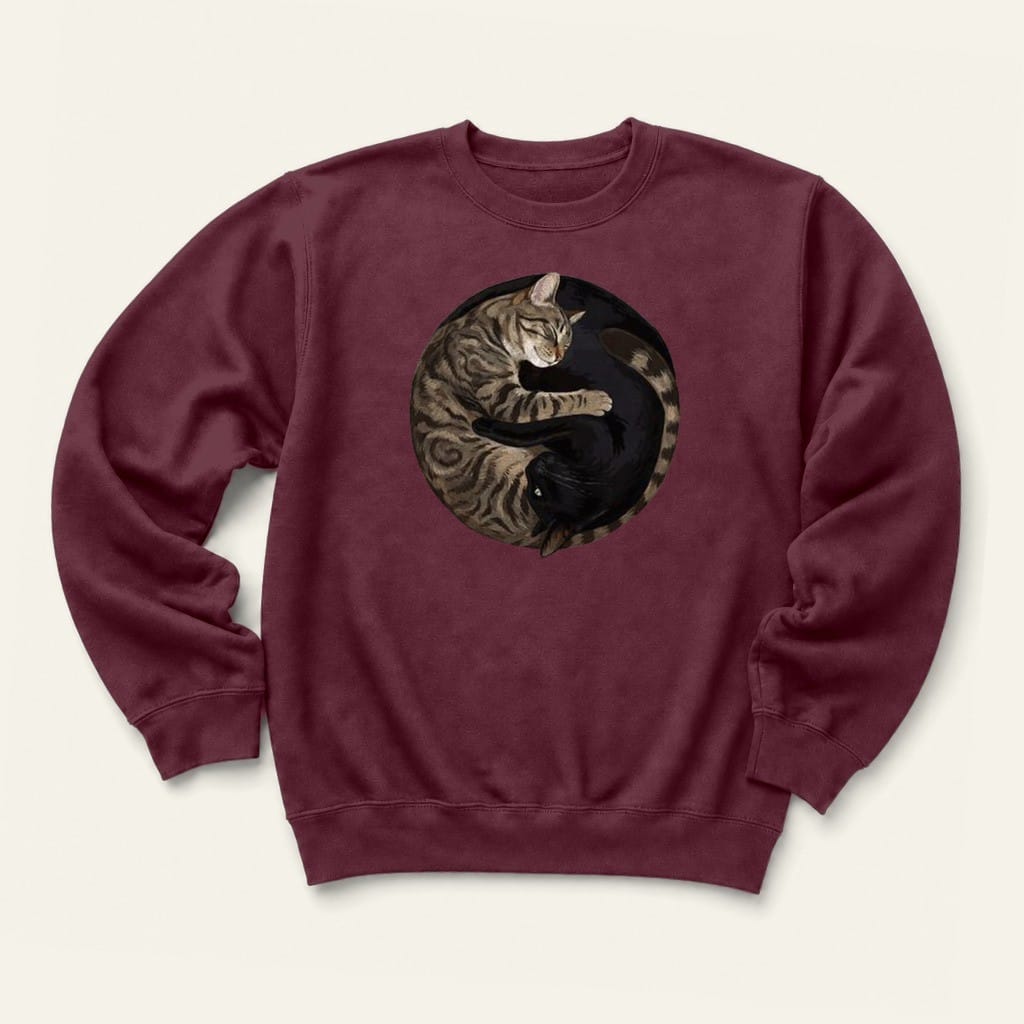 Yin Yang Sweatshirt in Maroon
